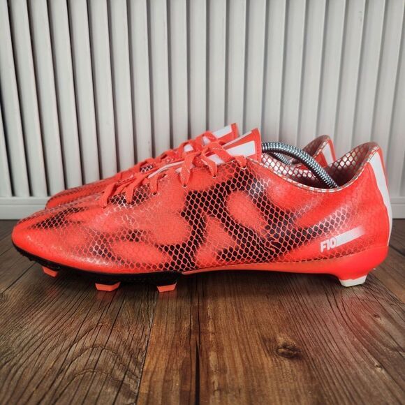 Adidas F10 FG Soccer Cleats Men Sz 13 Orange Athletic Football Boots Grass Field - Picture 3 of 10